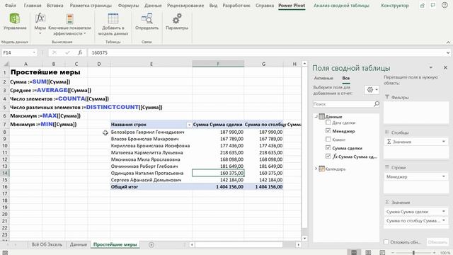 Power Pivot. Простейшие меры смотреть онлайн