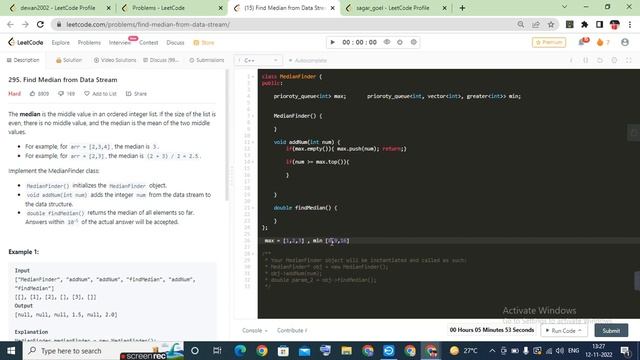 leetcode daily - 12-11-22, Find Median from data stream смотреть онлайн