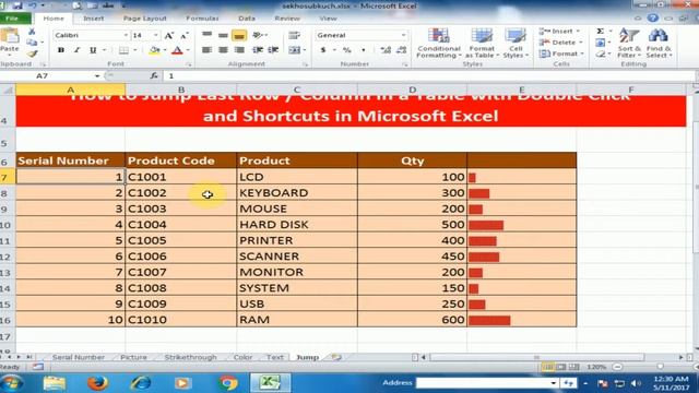 Excel Tricks : How to Jump Last Row / Column in a Table With Double Click and Shortcuts in Excel смотреть онлайн