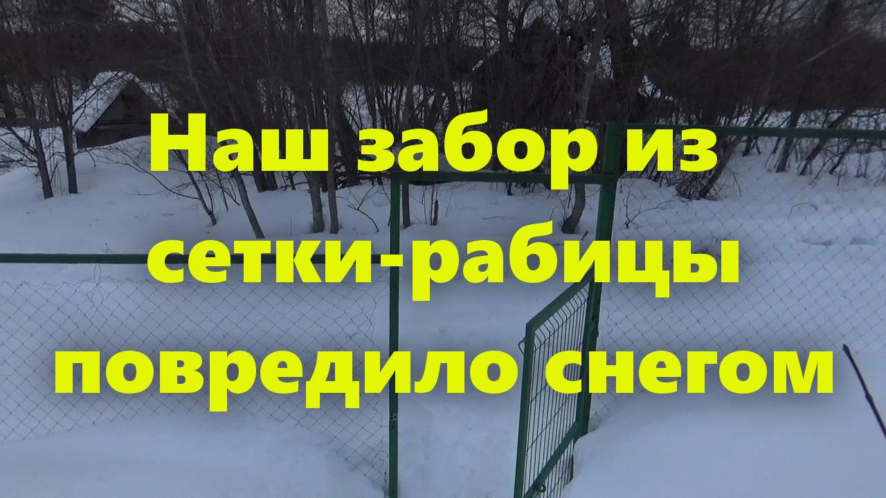 Наш поврежденный снегом забор из сетки рабицы. Как не совершить ошибки в строительстве? смотреть онлайн