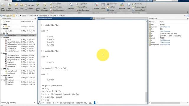 44 MATLAB Tutorial For Beginners- Find Period Of A Data Using Frequency Domain Analysis In MATLAB