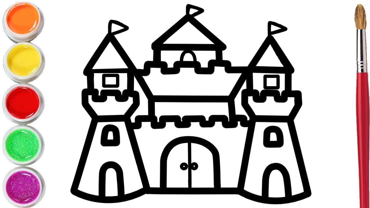 How to draw a princess palace for children/Cómo dibujar un Palacio de princesa para niños смотреть онлайн