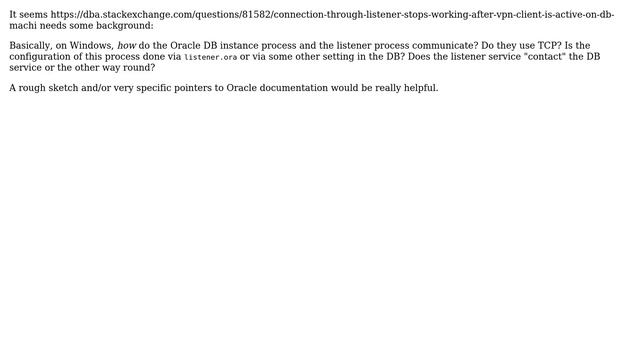 Databases: How do the Oracle DB instance and the local listener communicate? смотреть онлайн