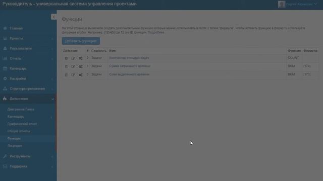Формулы и функции в системе управления проектами "Руководитель" смотреть онлайн