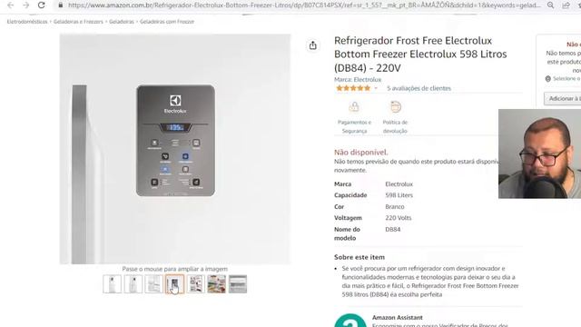Refrigerador Frost Free Electrolux Bottom Freezer Electrolux 598 Litros DB84 220V смотреть онлайн
