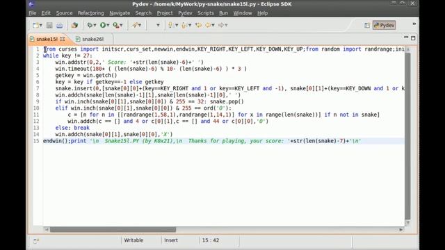SNAKE game in 26/15 lines of PYTHON code смотреть онлайн