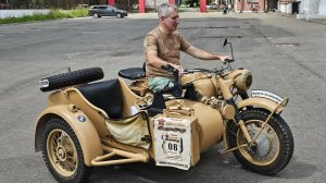 Немецкий мотоцикл BMW R 75 на выставке «Моторы Войны», 29.06.2024