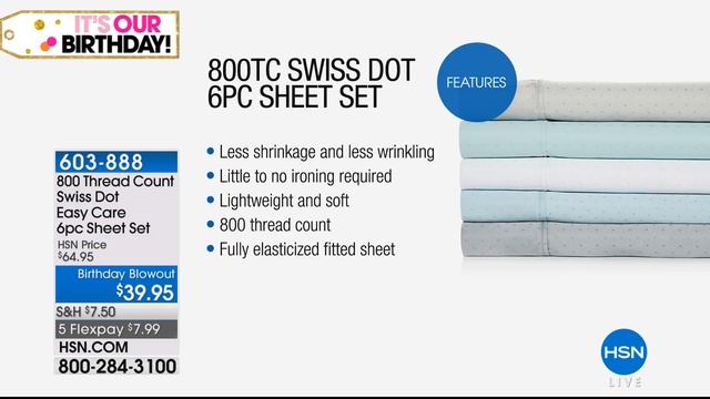 800 Thread Count Swiss Dot Easy Care 6piece Sheet Set смотреть онлайн