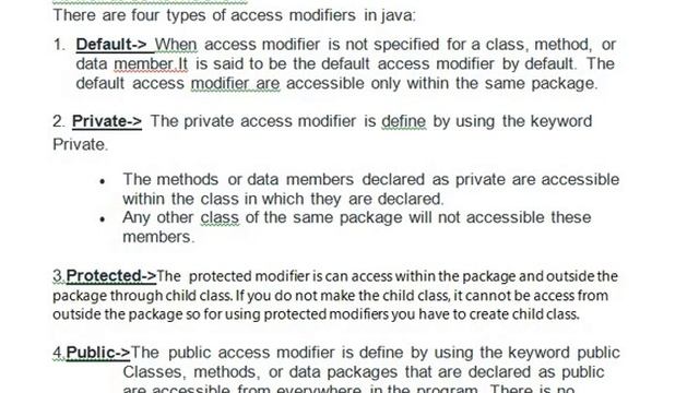 Access Modifiers in Java смотреть онлайн
