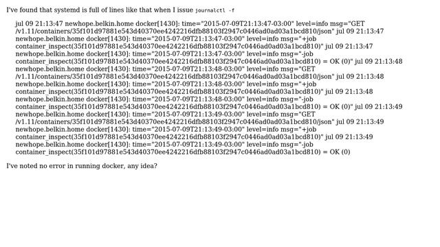 Unix & Linux: Systemd journal plagued with docker messages смотреть онлайн