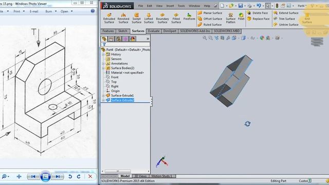 SolidWorks Surface Beginners|Exercise 15|Practice session Tutorial смотреть онлайн