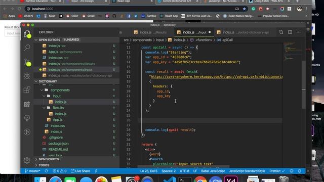3 - React tutorial with Firebase - Learn React - Response from Oxford API смотреть онлайн