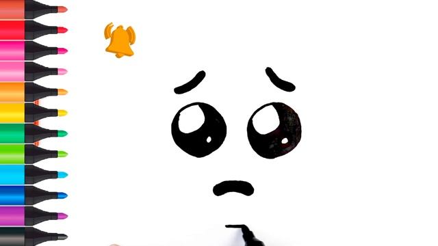Рисование печальный смайлик для детей | Bolalar uchun rasm chizish | Draw a sorrowful emoji for kid смотреть онлайн