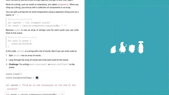Learn to Code 3 #127: Split Strings, String – Swift Playgrounds смотреть онлайн