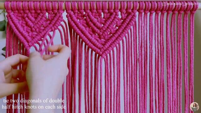MACRAME WALL HANGING TUTORIAL - New Geometric Pattern DIY - Boho Room Decor Idea - How To смотреть онлайн