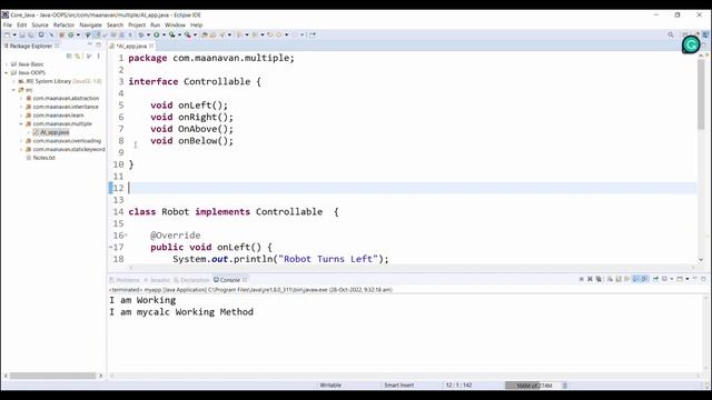 Java Interface | Examples | Java Tamil Tutorial for Beginners смотреть онлайн