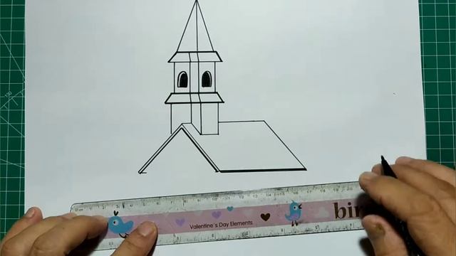 CARA MUDAH MENGGAMBAR GEDUNG GEREJA BAGI PEMULA - CARA MENGGAMBAR GEREJA смотреть онлайн