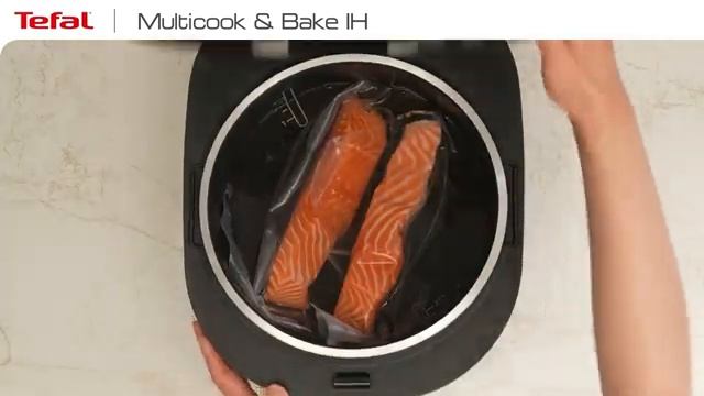 Семга су-вид в мультиварке Tefal Multicook & Bake RK908 смотреть онлайн