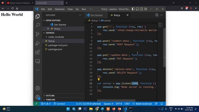 Expresses Js for Beginners | Express Js Tutorial 2022 - Tutorial Rays смотреть онлайн