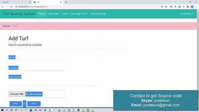 Online Turf booking project in java using JSP, Servlet and MYSQL with source code смотреть онлайн