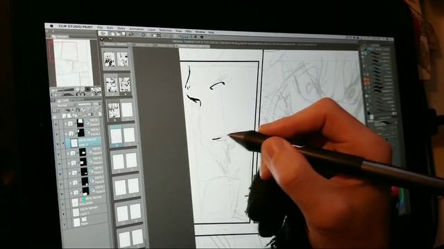 Sketching Manga Page Draft