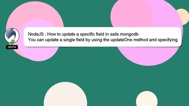 NodeJS : How to update a specific field in sails mongodb смотреть онлайн