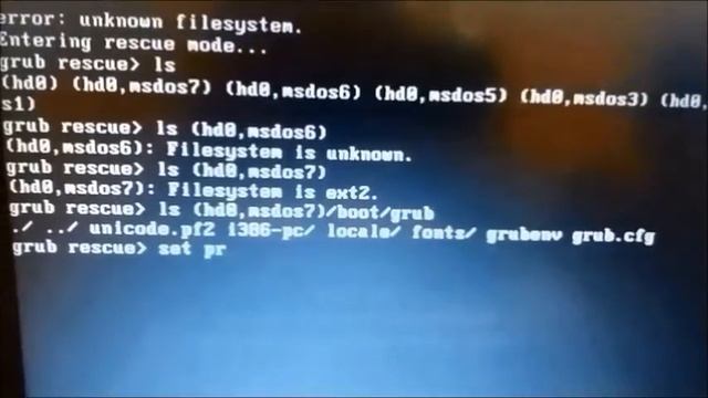 Grub rescue,"Unknown filesystem" смотреть онлайн