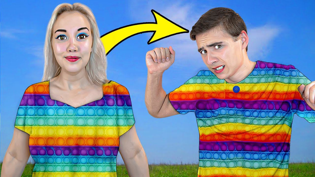 Повторяю за Лучшим Другом 24 ЧАСА Челлендж! *Оделась как Поп Ит?* смотреть онлайн