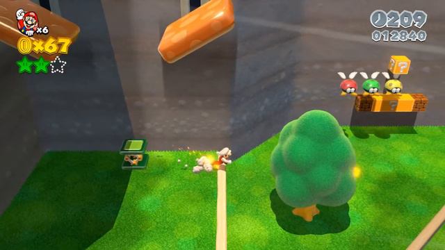 Super Mario 3D World - Мир 4 - По трамплинам ввысь - все звезды и печать - 100% прохождение смотреть онлайн