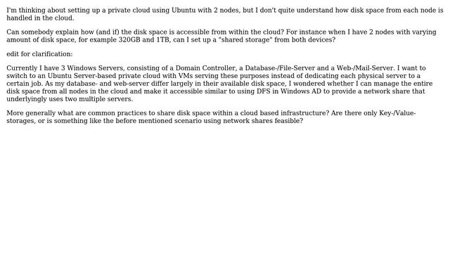 Ubuntu: How is disk space shared from nodes when using Ubuntu Cloud? смотреть онлайн