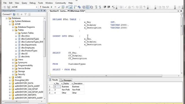SQL Server Table Variables - TSQL Command Line No Need to DROP TABLE смотреть онлайн