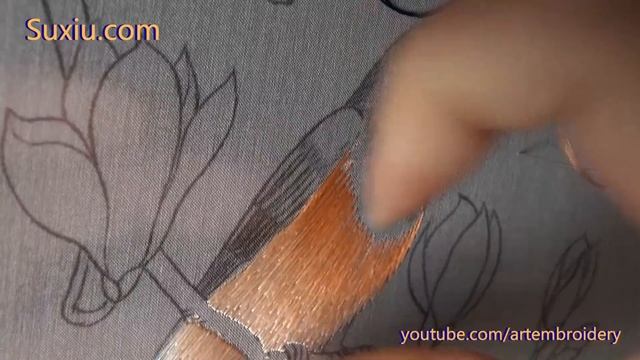 Hand embroidery苏绣(苏州刺绣针法教程) 両面刺繍-玉兰红嘴蓝鹊鸟(1) смотреть онлайн
