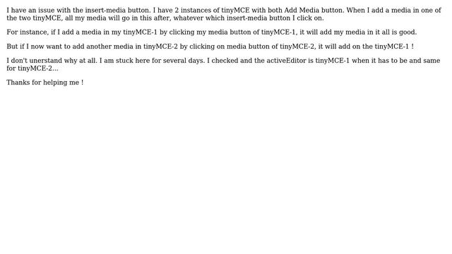 Wordpress: Insert media button will always add into the same tinyMCE editor смотреть онлайн