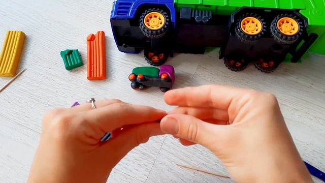 Мусоровоз из пластилина / Фигурки из пластилина / Лепим машинки смотреть онлайн