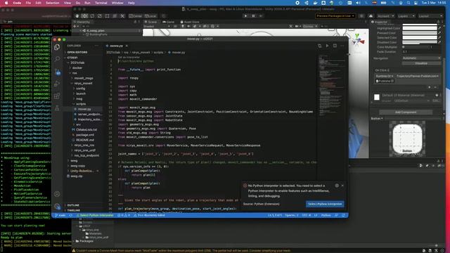 Some details on how ROS and unity communicates between python and C# смотреть онлайн
