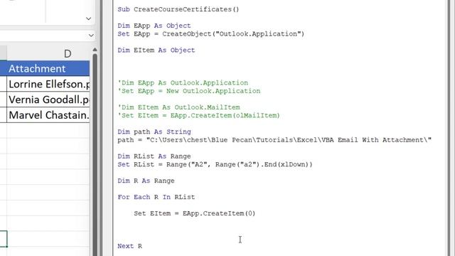 VBA to Automate Sending Email From Excel Table with Attachment from Folder смотреть онлайн