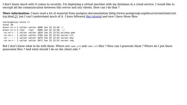 How to use SSL/TLS between server and client with Postgres? смотреть онлайн