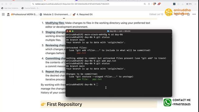 07 Git Hands-On : VSCode and Commands смотреть онлайн