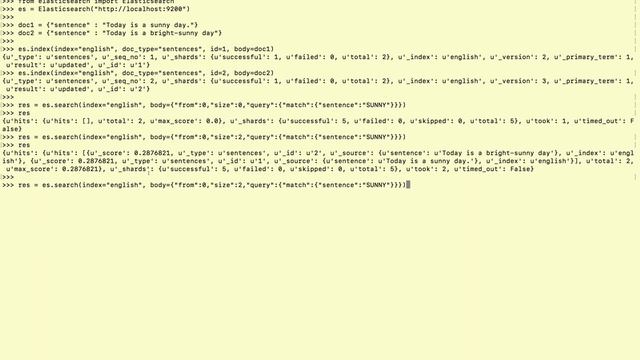 Chapter 3: Different search query for matching documents | Elasticsearch using Python смотреть онлайн