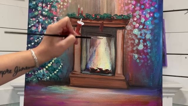 How To Paint “Christmas Magic” Acrylic Painting Tutorial | FULL Step By Step