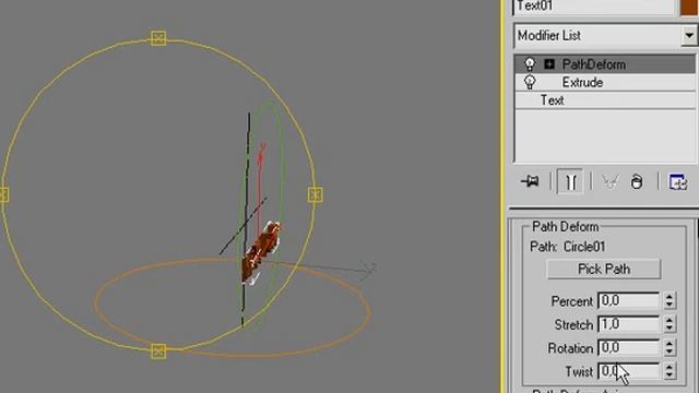 Анимация, движение по траектории. PathDeform. 3ds max. Анимация текста смотреть онлайн