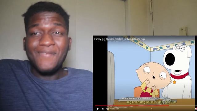 Family guy, Stewies reaction to "two girls one cup" (REACTION!!!) смотреть онлайн