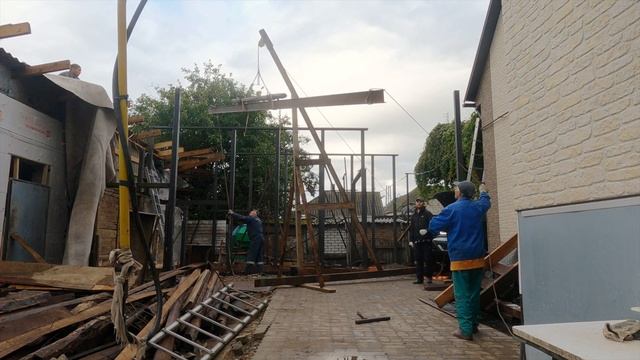 Поднимаем 200кг двутавр на 4м с помощью УАЗ Патриота