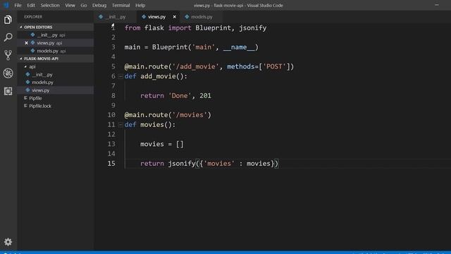 Flask Movie API Example смотреть онлайн