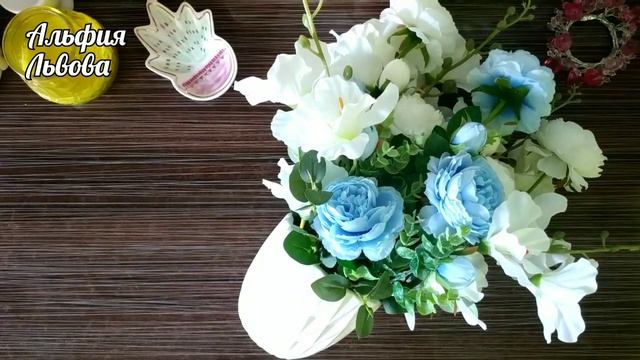 Цветочная композиция из голубых камелий и орхидей ? Мастерская Альфии ?✨ смотреть онлайн