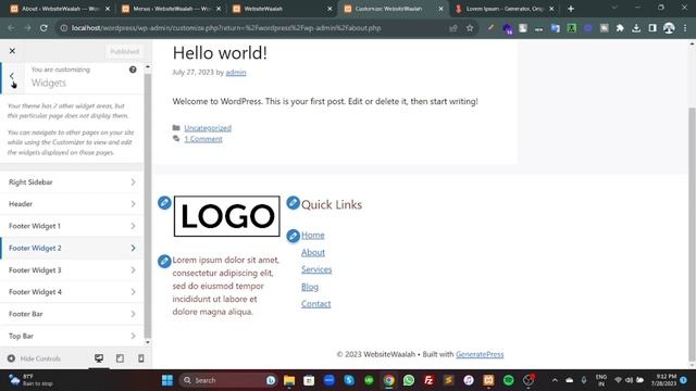 How To Create Footer In Wordpress Website Without Plugin 2023 | Website Footer Kaise Banaye | смотреть онлайн