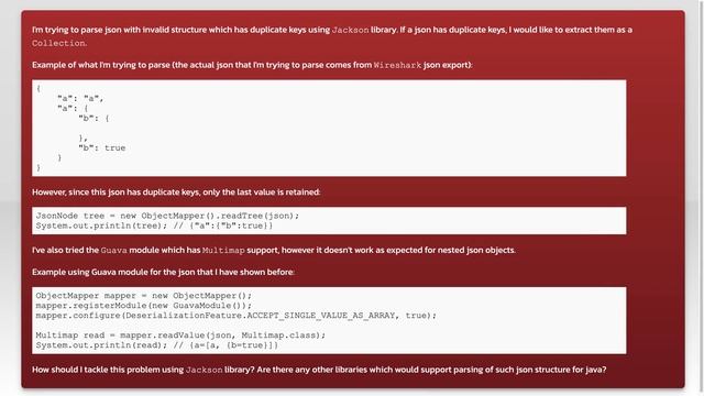 Parsing a json which contains duplicate keys смотреть онлайн