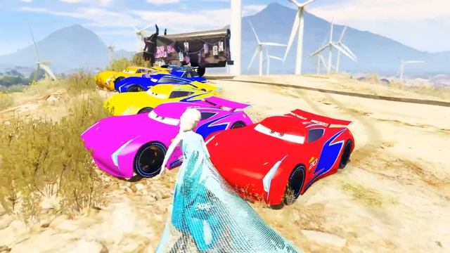 Crazy Track - Race All Disney Cars Lightning McQueen & bobby swift,Hudson,Monster truck Race Cars смотреть онлайн
