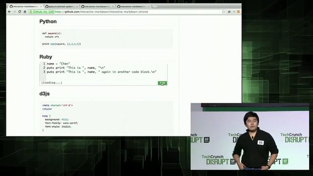 Interactive Markdown Presents | RUNNER UP Disrupt SF 2014 Hackathon смотреть онлайн