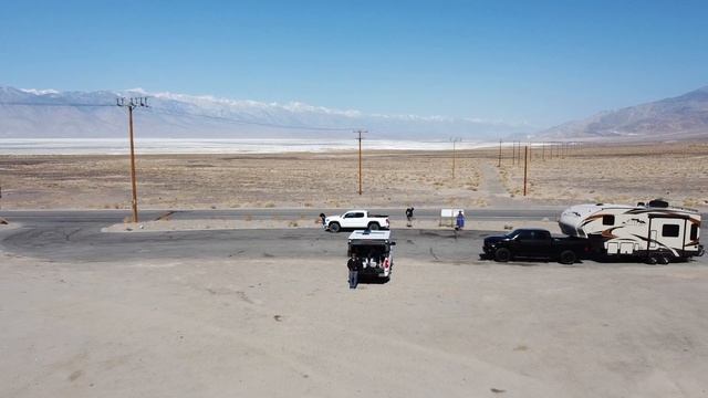 DRONE FOOTAGE OF FOUR WHEEL CAMPER PROJECT M IN THE DESERT DEATH VALLEY смотреть онлайн
